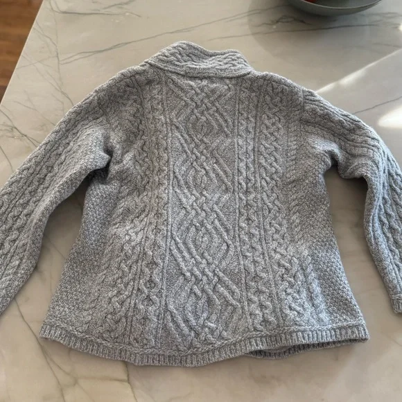 Aran Market Irish Sweater Side Zip Jacket Size M/L - Picture 10 of 12